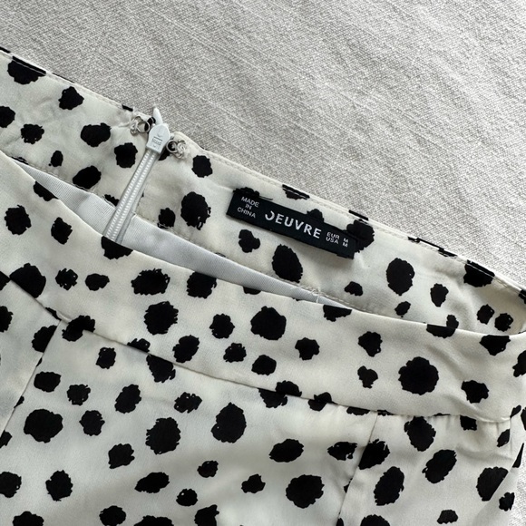 White with Black Spots Wide Leg Trouser Pant - Picture 5 of 5